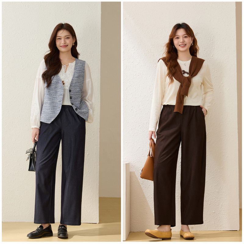 【舒适松紧腰百搭显瘦裤子】纤莉秀大码女装休闲裤胖mm2026春新款,淘宝优惠券,粉丝福利购,淘宝优惠卷