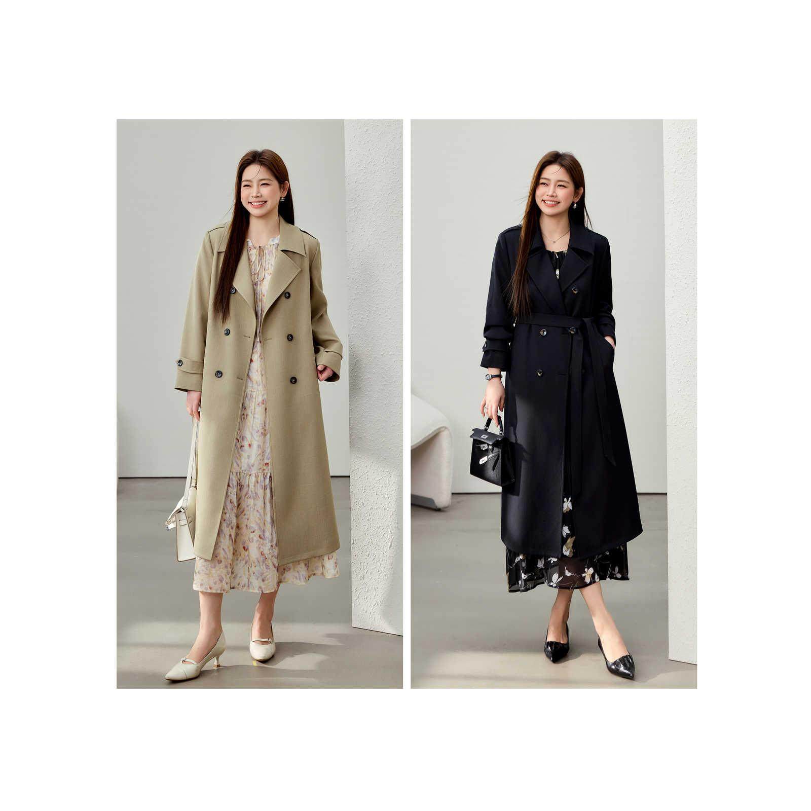 【气质英伦风松弛巴恩风廓形风衣】纤莉秀大码女装胖mm2025春新款,淘宝优惠券,粉丝福利购,淘宝优惠卷