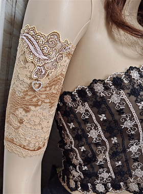 原创设计蕾丝弹性手臂环装饰直播舞台cos配饰金色松紧臂带女单只