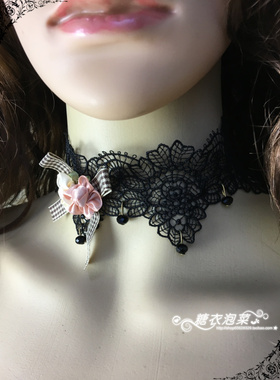 2025欧美  晚礼服配饰品 精致森女颈饰 哥特 甜美黑色项链
