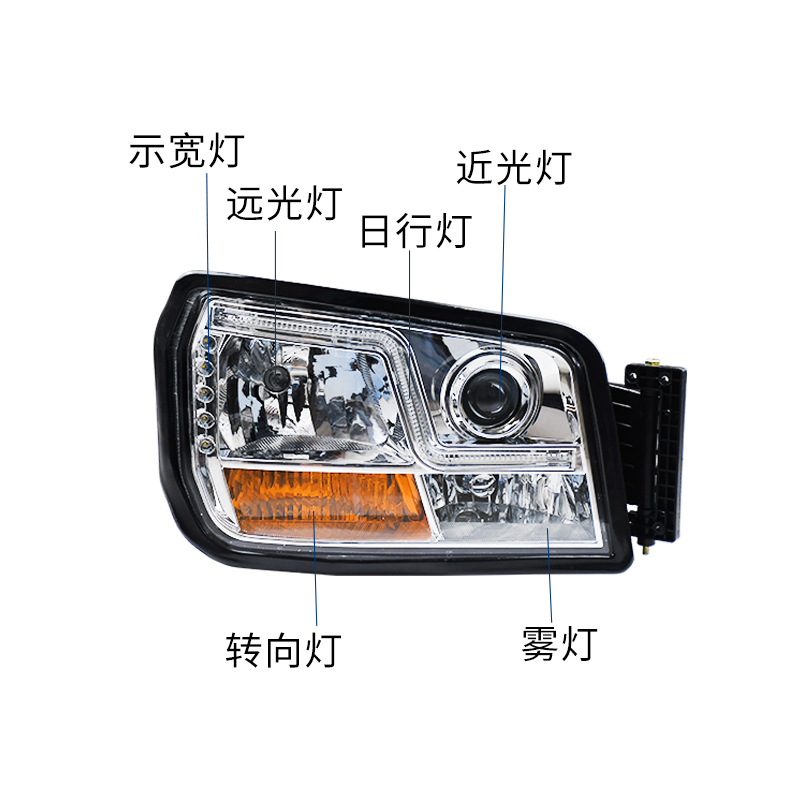 适用于陕汽德龙H3000大灯新M3000L3000X3000大灯总成带LED 日行灯 - 图2