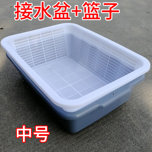 加大加厚长方形淘米箩洗菜筐密眼框沥水篮接水盆灰盆塑料篮子米筛 - 图2