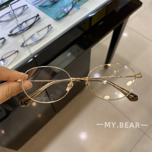 2025秋冬新品西太同款椭圆书呆子眼镜框复古文艺加厚雕刻镜圈眼镜 - 图3