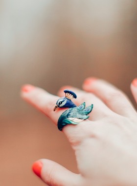 GOODAFTERNINE设计师孔雀戒指