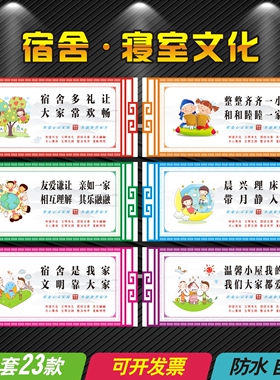 学生宿舍文化宣传标语寝室文明装饰布置墙贴纸公寓礼仪挂画幼儿园