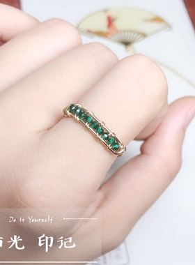 不褪色细款水晶戒指黑女14k包金