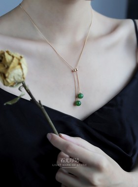 天然女式调节不褪色14K简约项链