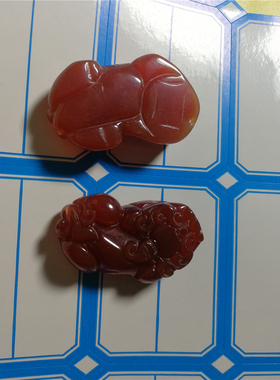 天然红玛瑙貔貅吊坠送挂链绳