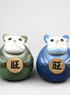 台湾摆件居家桌面陶瓷松月堂卡通