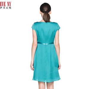 EVENY伊芙心悦春夏季天猫女装OL夏季淑女高腰雪纺连衣裙