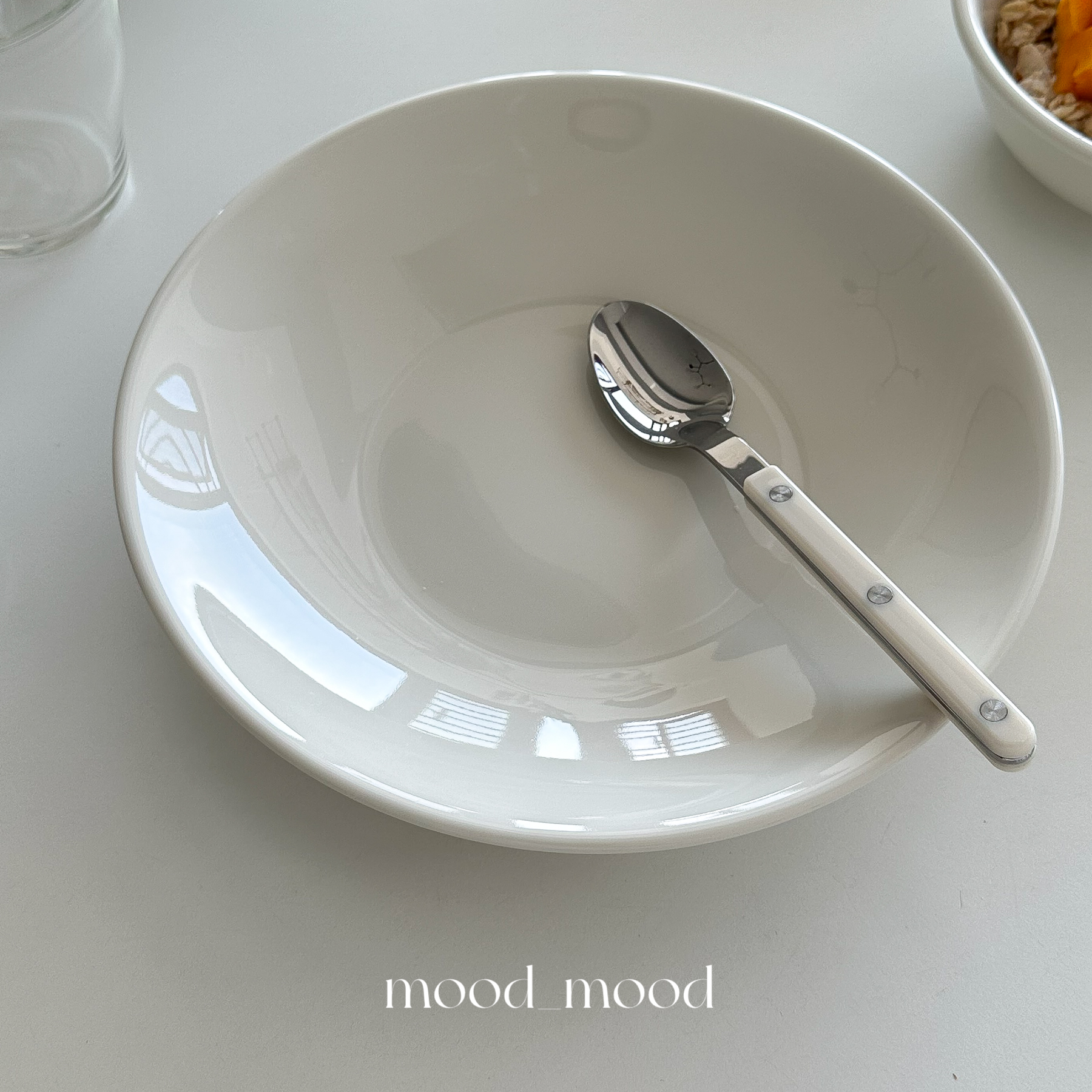 moodboard米白色树脂刀叉勺韩式ins420不锈钢西餐餐具甜品汤勺-图2