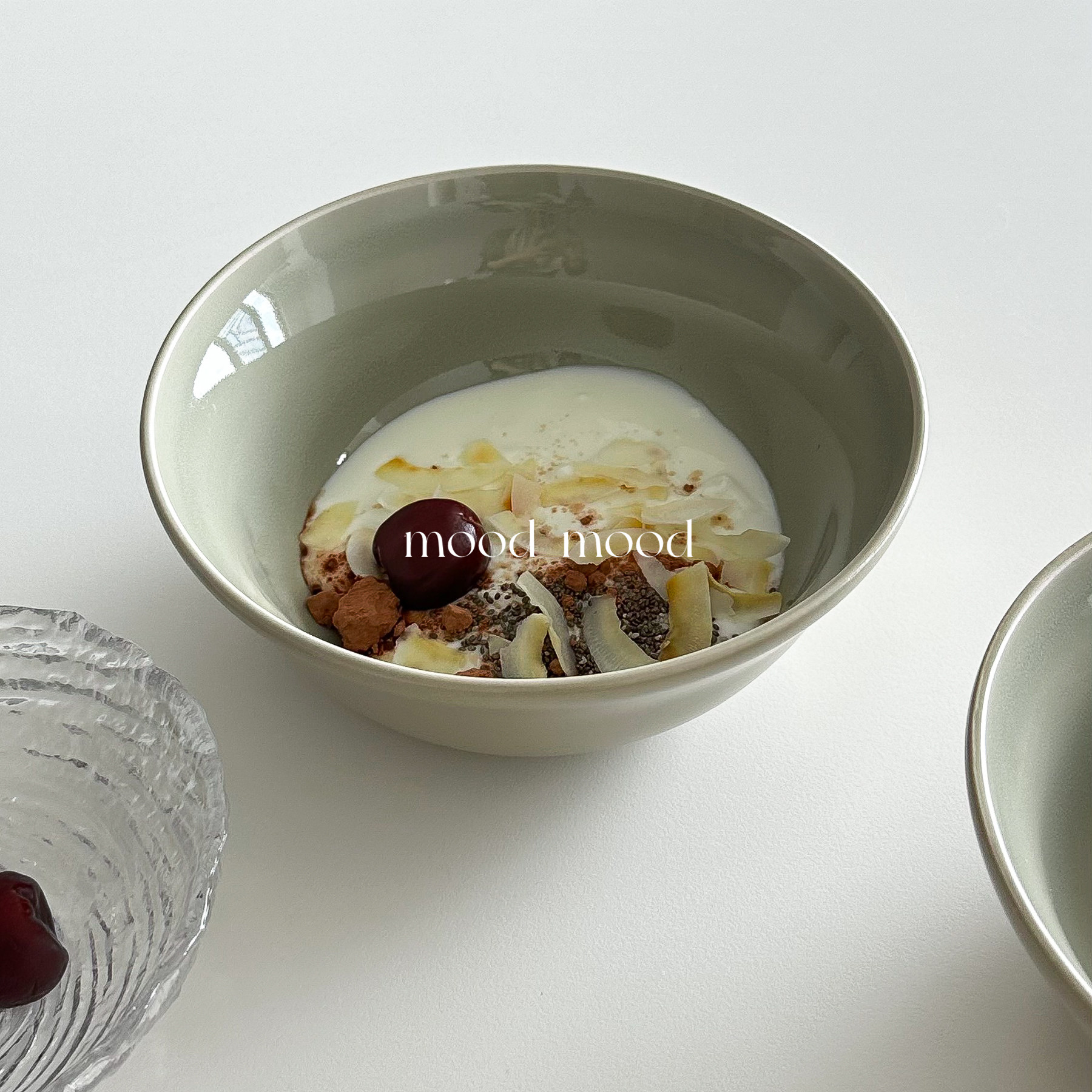 moodboard 奶绿色brunch大盘/酸奶碗 中古感甜品盘饭碗套装陶瓷,淘宝优惠券,粉丝福利购,淘宝优惠卷