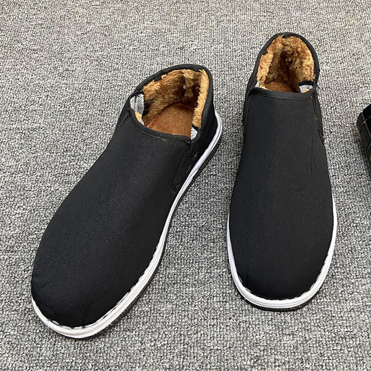 老北京布鞋男女轮胎底中帮棉鞋耐磨防刺穿轻便透气冬季千层底棉鞋