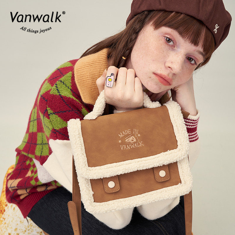 vanwalk复古食物少女可爱潮斜挎包 出走女士包袋