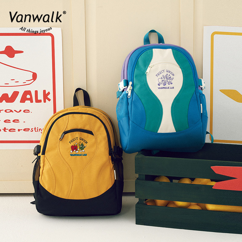 vanwalk果趣精灵自制美式女双肩包 出走双肩背包