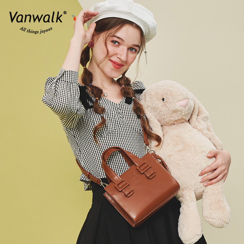 vanwalk郁金香自制甜美少女单肩包 出走女士包袋