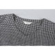 Small Town Moon/Shimu Mi original summer style 100% yarn-dyed linen plaid artistic versatile top T-shirt for women