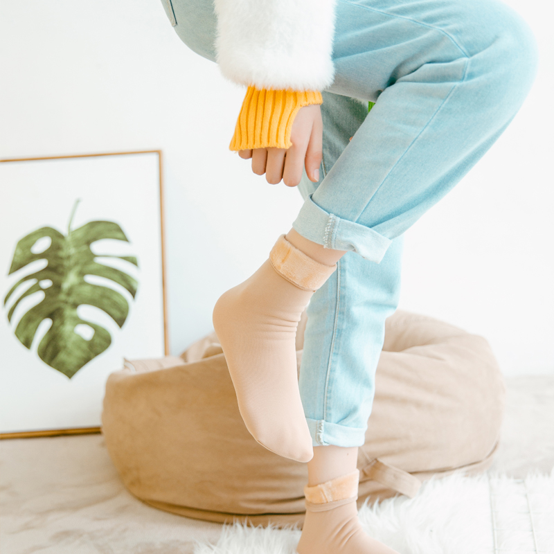 雪地中筒加绒秋冬季睡眠潮男短袜 尤香短袜/打底袜/丝袜/美腿袜