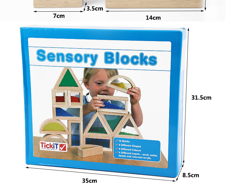 英国亚克力感官积木玩具水晶彩虹Coloured Sensory Blocks Set-图1