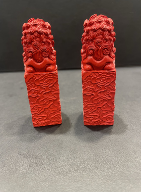 正品朱砂红砂狮子摆件摆件办公桌