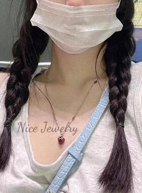 G复古项链纯银女草莓项链手链