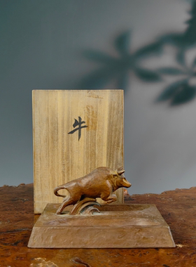 铜制装饰复古日本名家作摆件