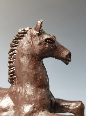 日本铜制动物摆件桌面复古家居客厅装饰马到成功马造型钺山作