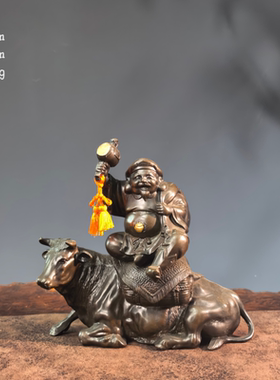 日本回流名家风牧田秀云镀金摆件