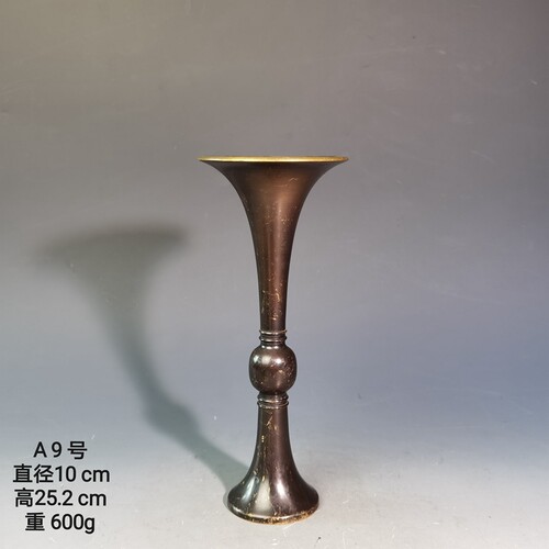 11月3日本进口回流高岗铜器铜花瓶花器插花花艺摆件观音瓶各样式A - 图2