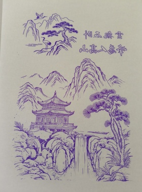 葫芦烙画专用烫画葫芦烙画玉竹雕刻白描图案烙画转印纸带图