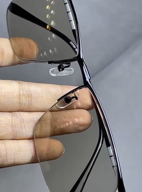 天然老油料冰糖色水晶石头养目护目镜 抗疲劳 半框拉丝纯钛镜架