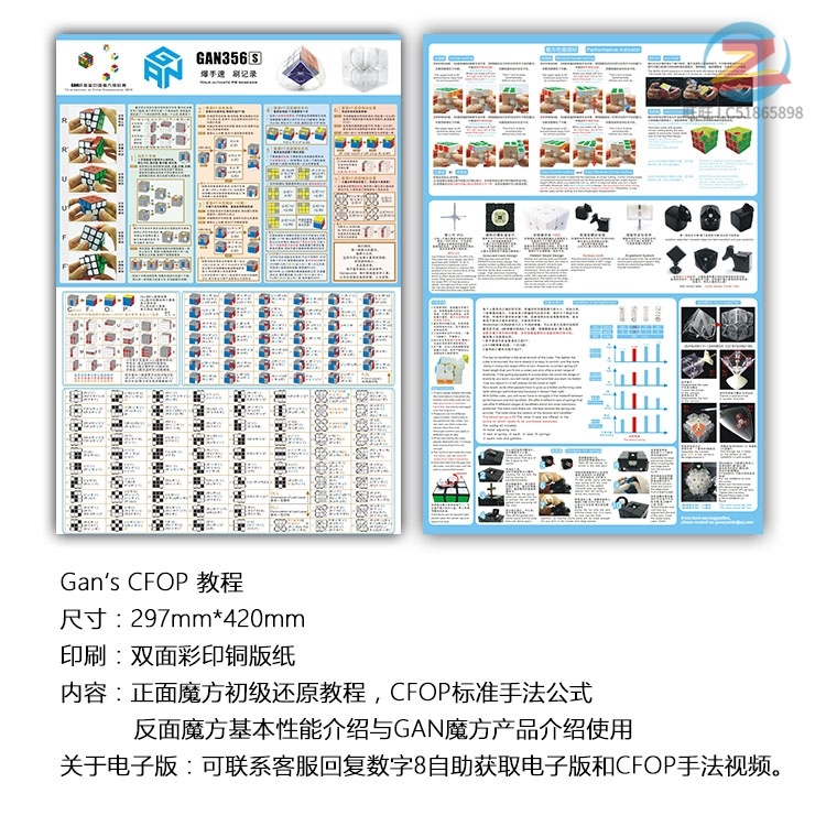 gan专业比赛GAN魔方二三阶教程初级还原与CFOP高级速拧公式配套-图0