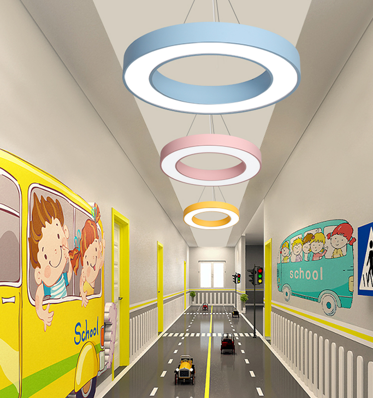 led幼儿园创意圆环形吊灯舞蹈学校儿童教育乐园钢琴房粉色教室灯,淘宝优惠券,粉丝福利购,淘宝优惠卷