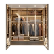 Gold Medal Wardrobe Glass Door Light Luxury Cloakroom Furniture Whole House Customized Home Bedroom Integrated Cabinet