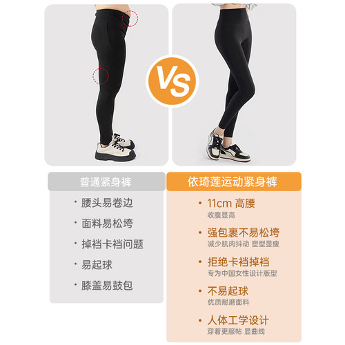 依琦莲瑜伽服裤普拉提多巴胺运动外穿跑步打底口袋健身鲨鱼裤裤子 - 图2