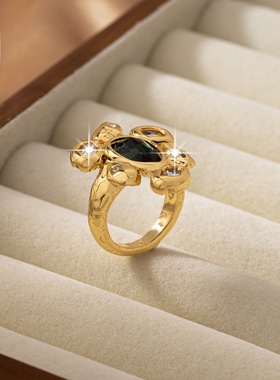 鬼才原创设计铜镀金宝石戒指