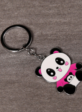 熊猫金属钥匙扣中国特色卡通大熊猫panda钥匙链挂件送老外小礼品