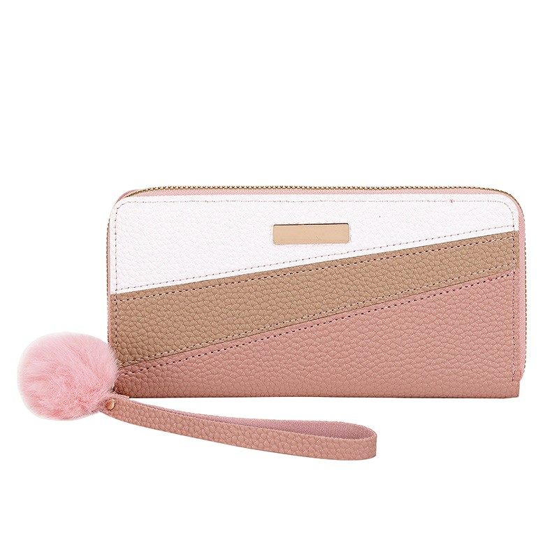 2023年新款铁片荔枝纹撞色长款单拉钱包可爱高颜值零钱包一件代发,淘宝优惠券,粉丝福利购,淘宝优惠卷