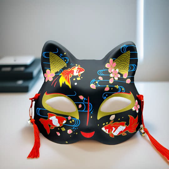 Japanese style fox mask half face for children