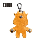 Креативная модная мультяшная ключница, мужской кожаный брелок, из натуральной кожи, простой и элегантный дизайн, воловья кожа