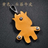 Креативная модная мультяшная ключница, мужской кожаный брелок, из натуральной кожи, простой и элегантный дизайн, воловья кожа