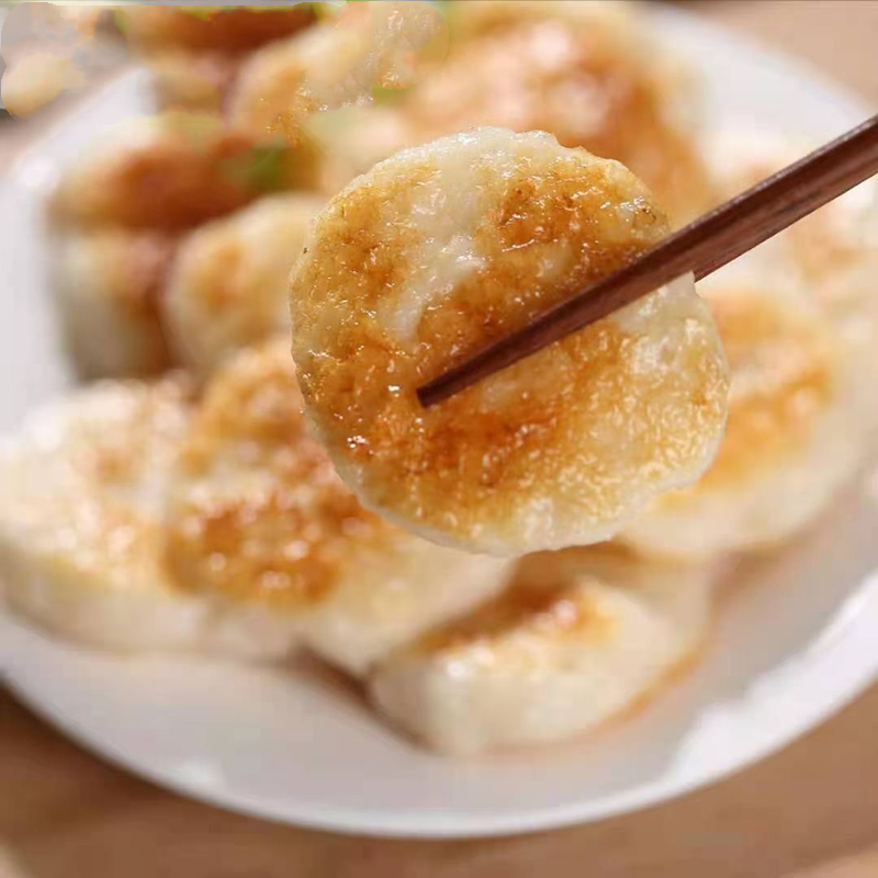 浩洋手打墨鱼饼500克目鱼饼花枝饼香煎鱼饼烧烤火锅煎炸食材商用 - 图1