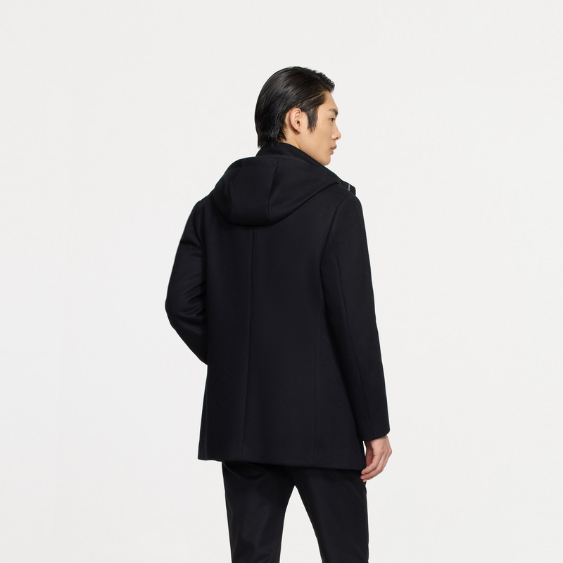 劲霸男装秋季新款男士中长款毛呢大衣连帽羊毛呢子外套|FFWE3311,淘宝优惠券,粉丝福利购,淘宝优惠卷