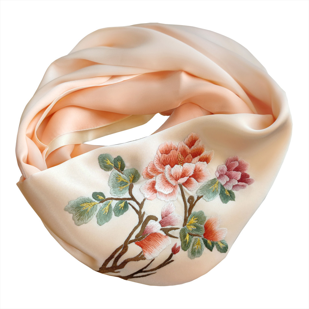 秋冬苏绣真丝丝巾手工刺绣桑蚕丝围巾双面丝绸小披肩妈妈配旗袍,淘宝优惠券,粉丝福利购,淘宝优惠卷