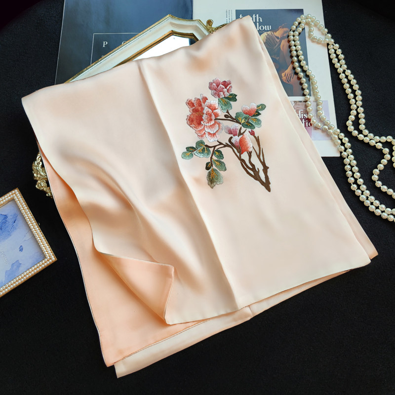 秋冬苏绣真丝丝巾手工刺绣桑蚕丝围巾双面丝绸小披肩妈妈配旗袍,淘宝优惠券,粉丝福利购,淘宝优惠卷