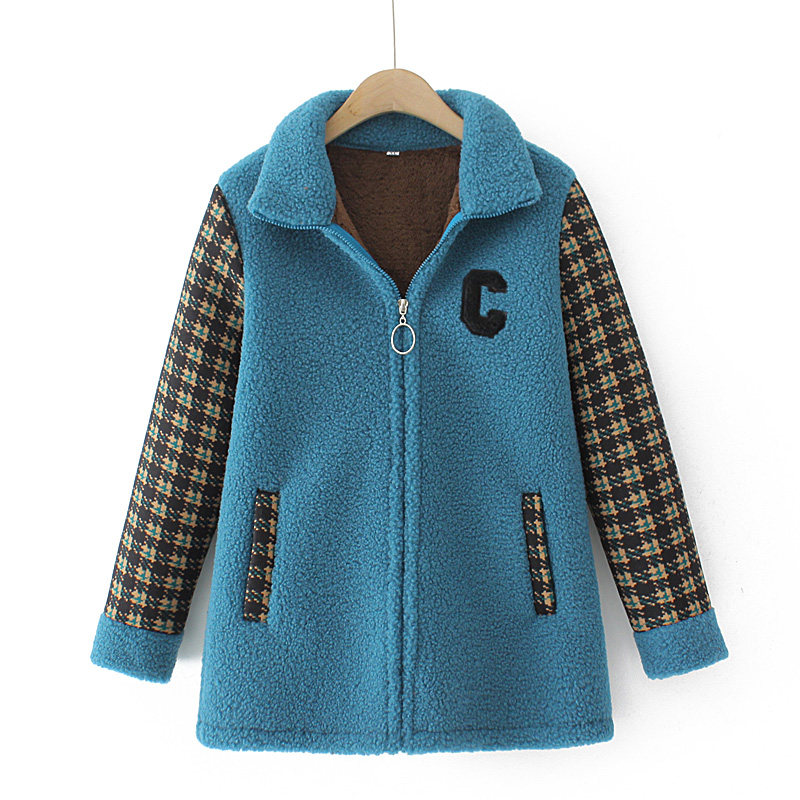 加绒加厚毛呢外套秋冬大码女装中老年胖妈妈冬季拼接保暖棉衣棉服,淘宝优惠券,粉丝福利购,淘宝优惠卷