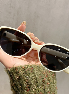 街拍猫眼墨镜复古太阳镜女士高级感遮阳防紫外线潮流太阳眼镜