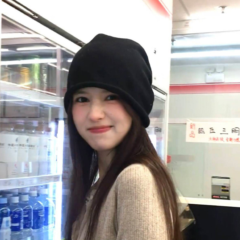 慵懒风秋季新款黑色卷边堆堆帽女2026薄款透气显脸小护耳包头帽潮,淘宝优惠券,粉丝福利购,淘宝优惠卷