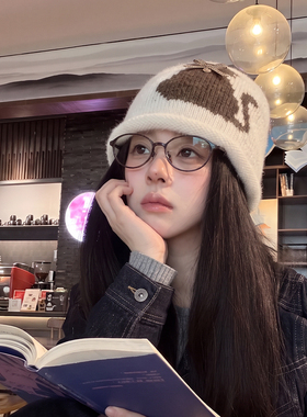 甜美日系猫咪堆堆帽女秋冬可爱大头围时尚适合方圆脸百搭包头帽潮