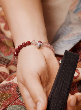 手串朱砂草莓晶女朱砂手串